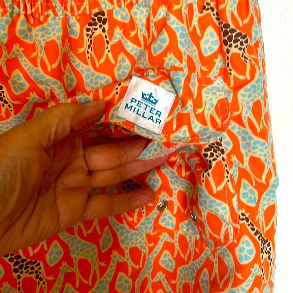 Peter Millar Vibrant Orange Patterned With Giraff… - image 4